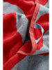 Jotex Handtuch ''Waves'' in Rot/ Grau
