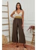 La Compagnie Du Lin Jumpsuit in Braun/ Creme
