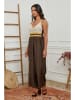 La Compagnie Du Lin Jumpsuit in Braun/ Creme