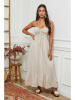 La Compagnie Du Lin Leinen-Kleid in Creme