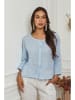 La Compagnie Du Lin Linnen blouse lichtblauw