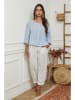 La Compagnie Du Lin Linnen blouse lichtblauw