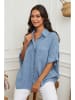 La Compagnie Du Lin Leinen-Bluse in Hellblau