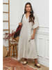 La Compagnie Du Lin Leinen-Kleid in Creme