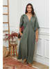 La Compagnie Du Lin Leinen-Kleid in Khaki