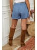 La Compagnie Du Lin Leinen-Shorts in Hellblau