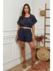 La Compagnie Du Lin Linne short donkerblauw