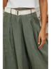 La Compagnie Du Lin Leinen-Marlenehose in Khaki