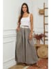 La Compagnie Du Lin Leinen-Marlenehose in Beige