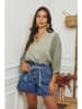 La Compagnie Du Lin Linnen blouse kaki