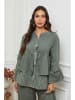 Fleur de Lin Lniana bluzka w kolorze khaki