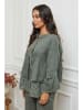 Fleur de Lin Leinen-Bluse in Khaki