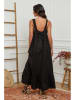 La Compagnie Du Lin Leinen-Kleid in Schwarz