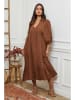 La Compagnie Du Lin Leinen-Kleid in Hellbraun