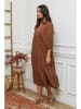 La Compagnie Du Lin Leinen-Kleid in Hellbraun