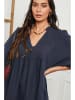 La Compagnie Du Lin Leinen-Kleid in Dunkelblau