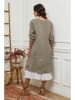 La Compagnie Du Lin Leinen-Kleid in Beige/ Weiß