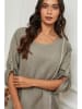 La Compagnie Du Lin Linnen jurk beige/wit