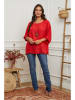 La Compagnie Du Lin Leinen-Bluse "Under" in Rot