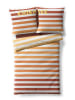Chiemsee Renforcé beddengoedset "Stripes" lichtbruin/rood