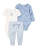 carter's 3tlg. Outfit in Hellblau/ Weiß