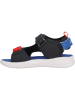 Zigzag Sandalen in Schwarz/ Blau/ Rot