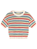No-No Strickshirt "Keya" in Creme/ Rot/ Hellblau