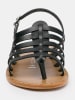 Les BAGATELLES Leder-Zehensandalen "Olleros" in Schwarz