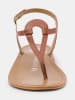 Les BAGATELLES Leren teensandalen "Malabia" lichtbruin