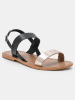 Les BAGATELLES Leder-Sandalen "Bronx" in Schwarz/ Gold