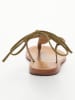Les BAGATELLES Leder-Zehensandalen "Smith" in Khaki