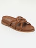 Les BAGATELLES Leren slippers "Pelicura" lichtbruin