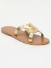 Les BAGATELLES Leren slippers "Viticola" goudkleurig