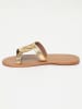 Les BAGATELLES Leren slippers "Viticola" goudkleurig