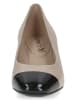 Caprice Leren pumps beige/zwart