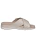 Caprice Leren sleehakslippers crème