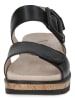 Caprice Leren sleehaksandalen zwart