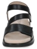 Caprice Leren sleehaksandalen zwart
