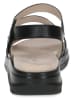 Caprice Leren sleehaksandalen zwart