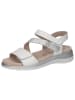 Caprice Leren sleehaksandalen wit/zilverkleurig