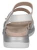 Caprice Leren sleehaksandalen wit/zilverkleurig