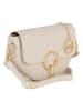 Mia Tomazzi Leder-Umhängetasche "Azario" in Beige - (B)19 x (H)13 x (T)6 cm