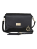 Mia Tomazzi Leder-Umhängetasche "Zambeletti" in Schwarz - (B)25 x (H)19 x (T)2 cm