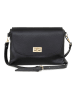 Mia Tomazzi Leder-Umhängetasche "Zambeletti" in Schwarz - (B)25 x (H)19 x (T)2 cm