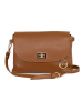 Mia Tomazzi Leder-Umhängetasche "Zambeletti" in Hellbraun - (B)25 x (H)19 x (T)2 cm