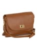 Mia Tomazzi Leren schoudertas "Zambeletti" lichtbruin - (B)25 x (H)19 x (D)2 cm