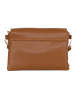 Mia Tomazzi Leren schoudertas "Zambeletti" lichtbruin - (B)25 x (H)19 x (D)2 cm