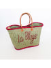 Le Comptoir de la Plage Strandtasche "Pasika" in Beige/ Rot - (B)40 x (H)35 x (T)20 cm