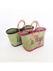 Le Comptoir de la Plage Strandtasche "Pasika" in Beige/ Grün - (B)40 x (H)35 x (T)20 cm