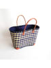 Le Comptoir de la Plage Strandtasche "Carreau" in Beige/ Blau - (B)52 x (H)35 x (T)22 cm